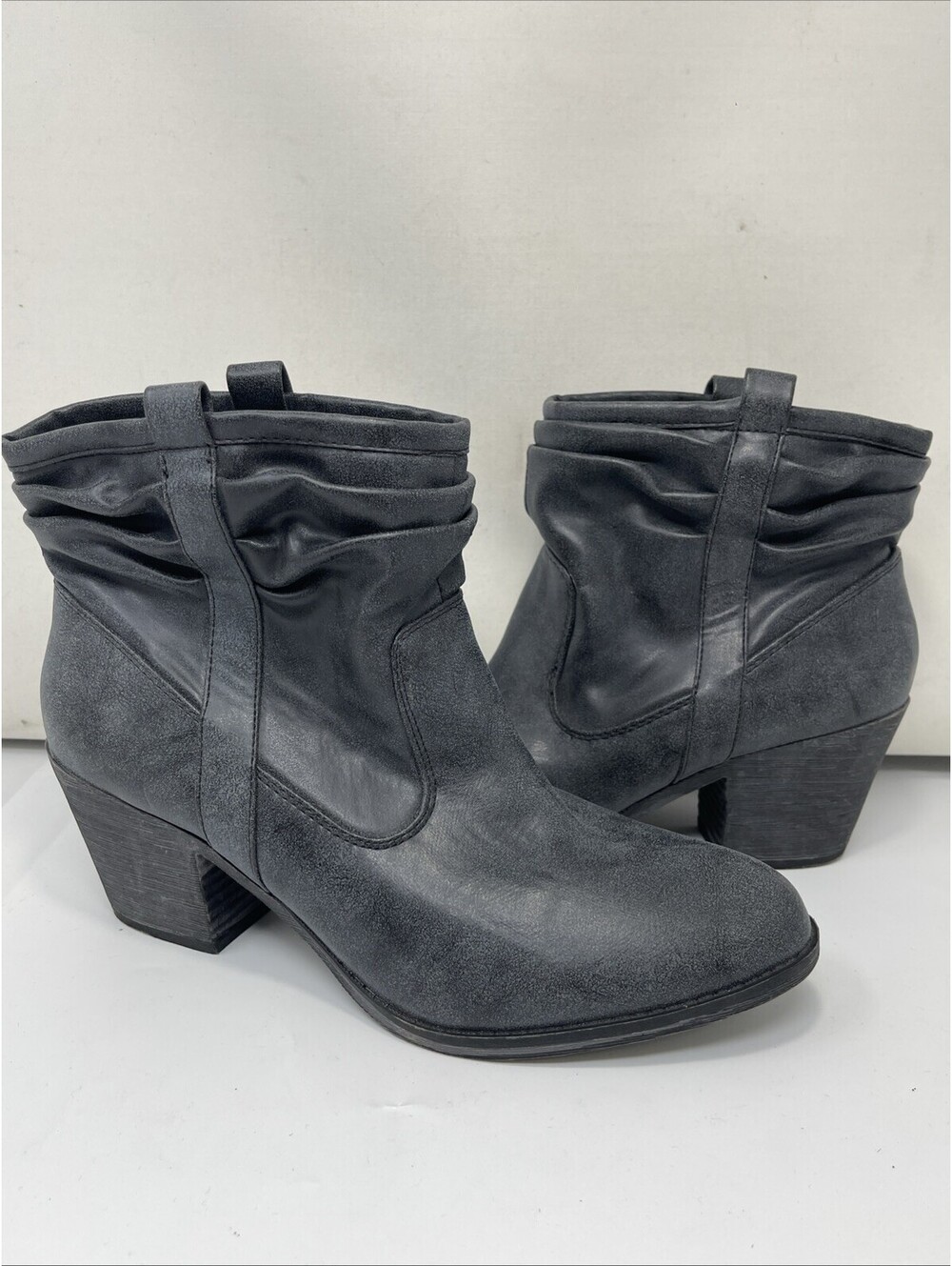 K9 By Rocket Dog Boots Womens 11M Pull On Ankle Bootie Blue Faux Leather Heels